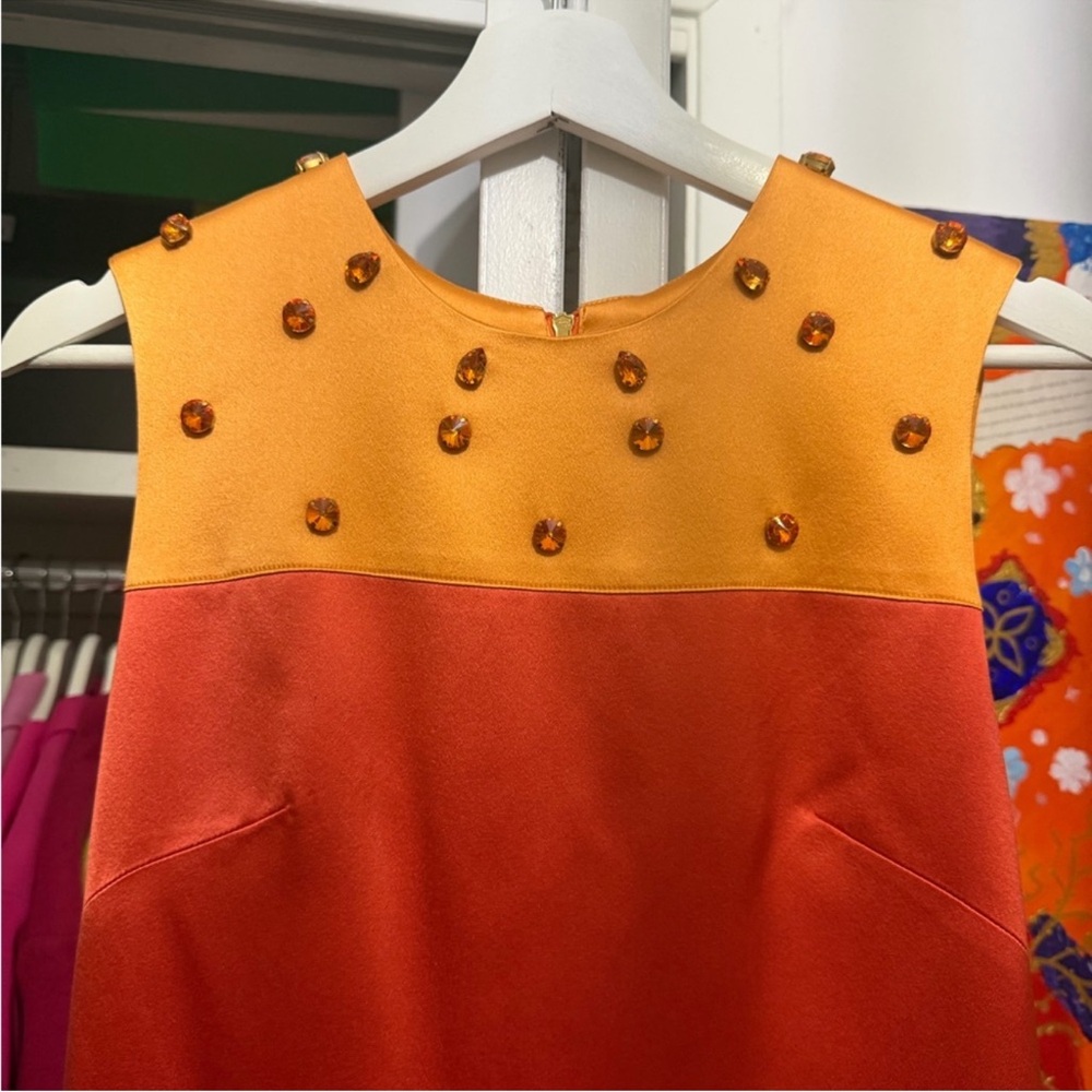 Orange and Red Sleeveless Dress - Picture 2 of 6